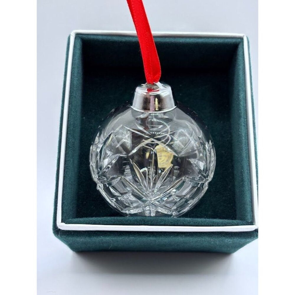 Hand-Cut Czech Crystal Christmas Ornament With Red Ribbon - Picture 4 of 11
